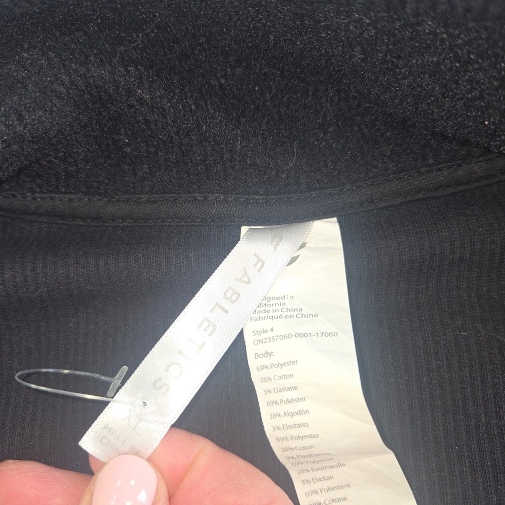 Fabletics Jumpsuit Womens XL Black Ribbed Full Zip Mock Neck Long Sleeve Jogger - Picture 4 of 8